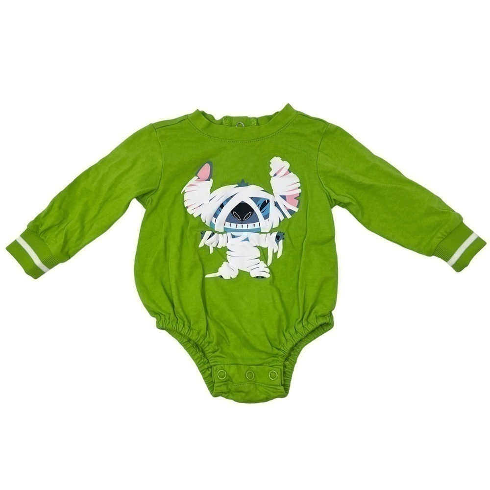 Disney Green Mummy Stitch Long Sleeve Bodysuit